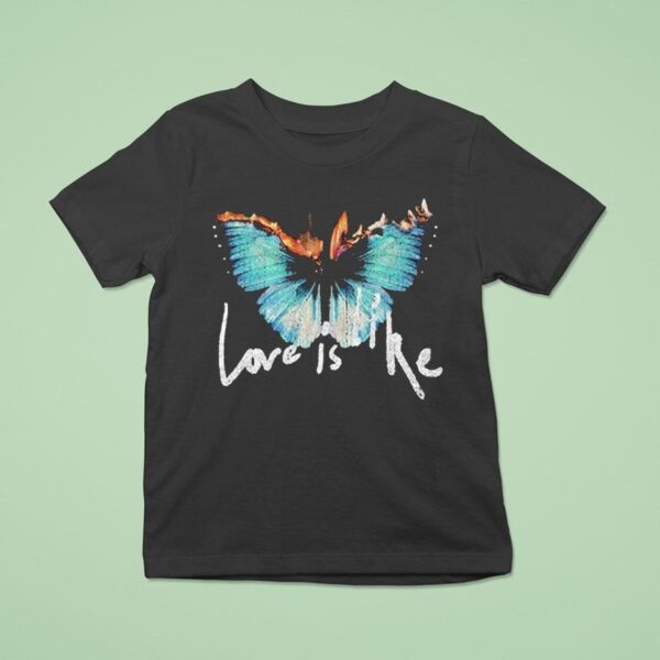 Maroon Love Is Like Flaming Butterfly T Shirt