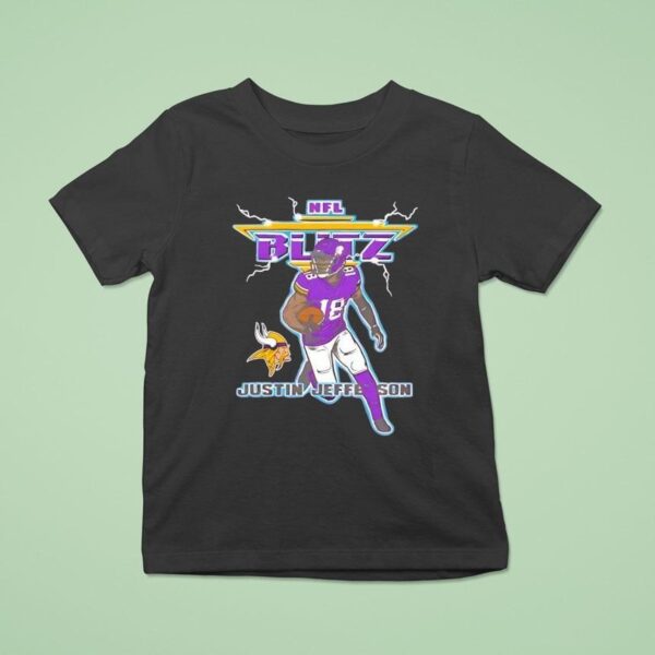 Minnesota Vikings Nfl Blitz Justin Jefferson Football T Shirt