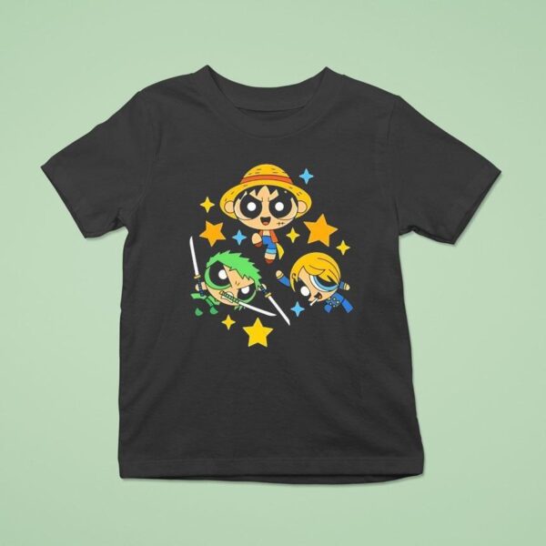 Monkey D Luffy Roronoa Zoro And Sanji From One Piece Style Of The Powerpuff Girls T Shirt