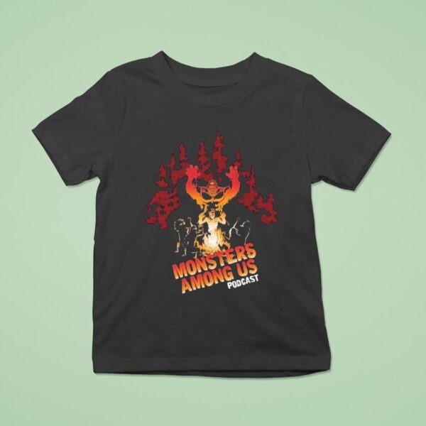 Monsters Among Us Podcast Bigfoot Campfire T Shirt
