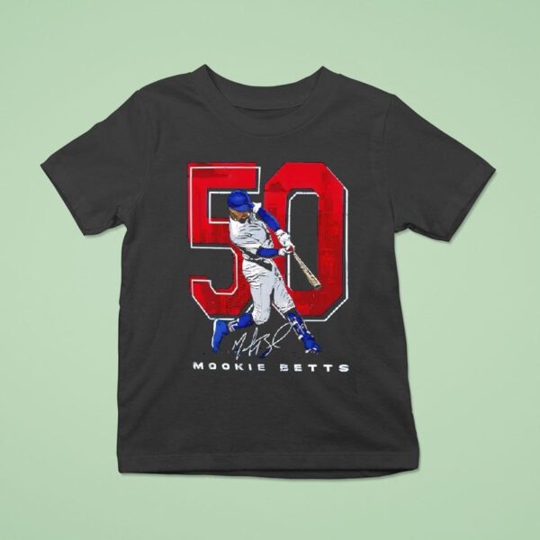 Mookie Betts Los Angeles Dodgers Mlb Signature Swing Graphic T Shirt