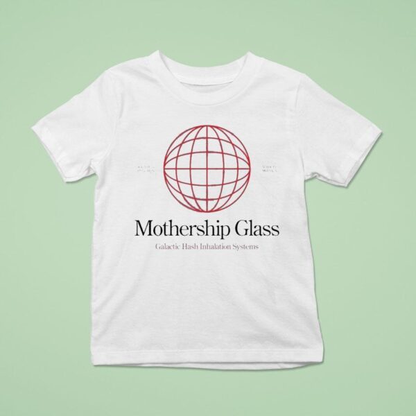 Mothership Glass Galactic Hash Inhalation Systems Scientific Function Made In America Globe T Shirt