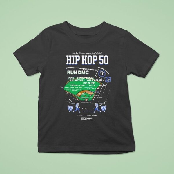 Nas Snoop Dogg Lil Wayne Wiz Khalifa Ice Cube New York Yankees Hip Hop In The Bronx Where It All Started Run Dmc Stadium T Shirt