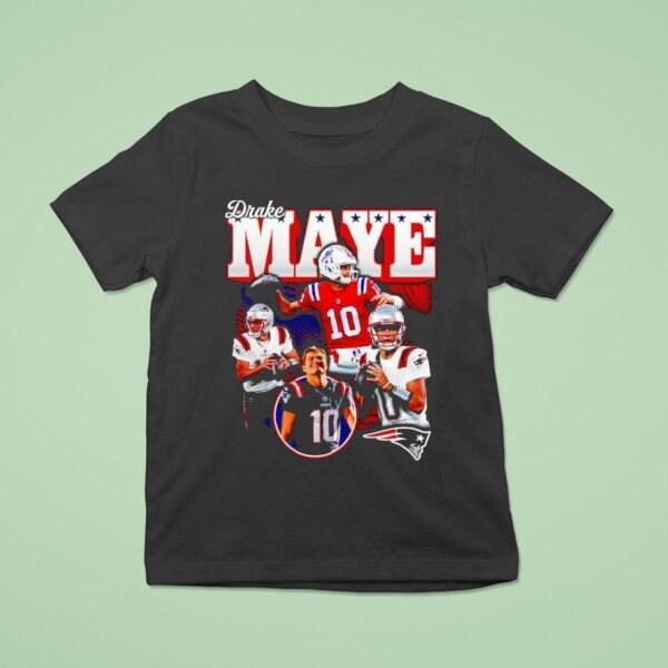 New England Patriots Drake Maye Black Notorious T Shirt