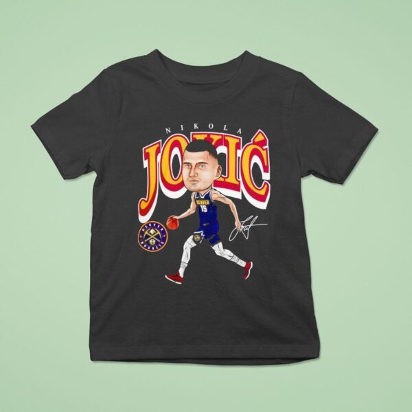 Nikola Jokic Denver Nuggets Basketball Cartoon Signature T Shirt