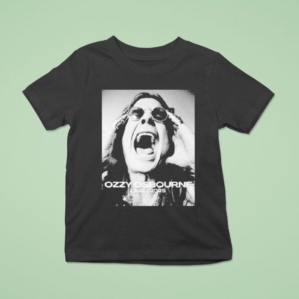 Ozzy Osbourne Screaming Portrait Black And White T Shirt