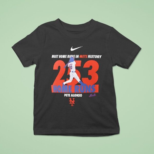 Pete Alonso New York Mets Most Home Runs In Mets History Home Runs T Shirt