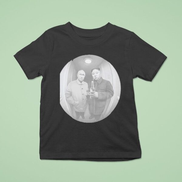 Putin Kim Jong Un Knock At The Door Spy Hole Picture T Shirt
