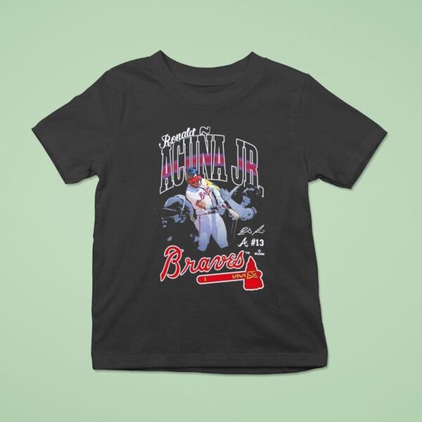Ronald Acua Jr Atlanta Braves Player Graphic Signature T Shirt