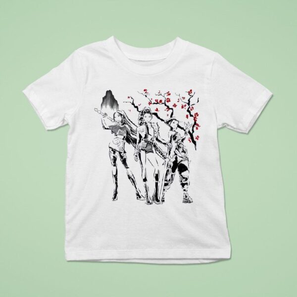 Rumi Mira And Zoey Of Huntr X From Kpop Demon Hunters In Japanese Sumi E Style T Shirt