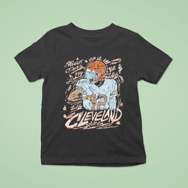 Shedeur Sanders Perfect Wrist Up Timing Legendary The Land Cleveland Browns Football T Shirt