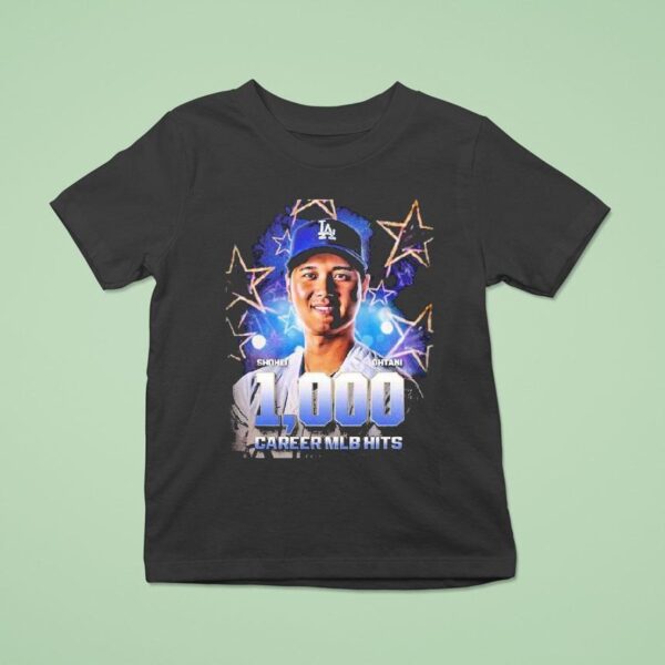 Shohei Ohtani From Los Angeles Dodgers Achieved Career Mlb Hits T Shirt