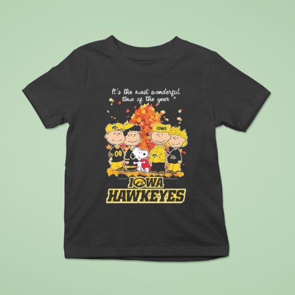 Snoopy And Friends The Peanuts Iowa Hawkeyes It S The Most Wonderful Time Of The Year T Shirt