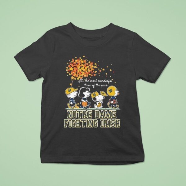 Snoopy And Friends The Peanuts Notre Dame Fighting Irish It S The Most Wonderful Time Of The Year T Shirt
