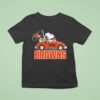 Snoopy And Woodstock Driving Car Cleveland Browns T Shirt