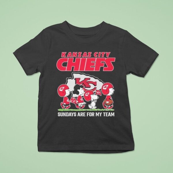 Snoopy Charlie Brown And Lucy The Peanuts Kansas City Chiefs Sunday Is For My Team T Shirt