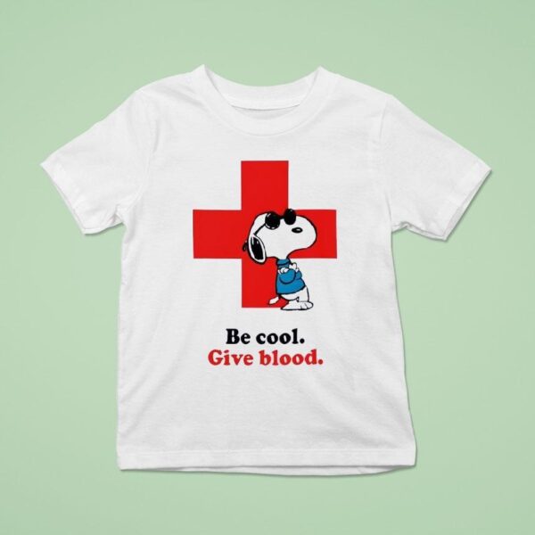 Snoopy Red Cross Be Cool Give Blood T Shirt
