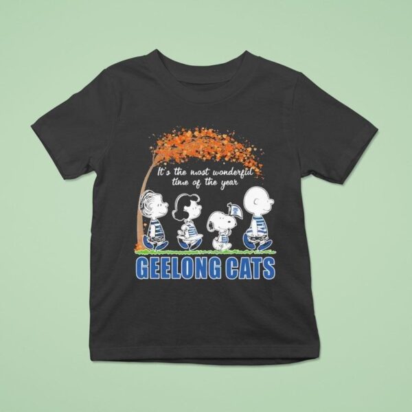 Snoopy The Peanuts Geelong Cats It S The Most Wonderful Time Of The Year T Shirt