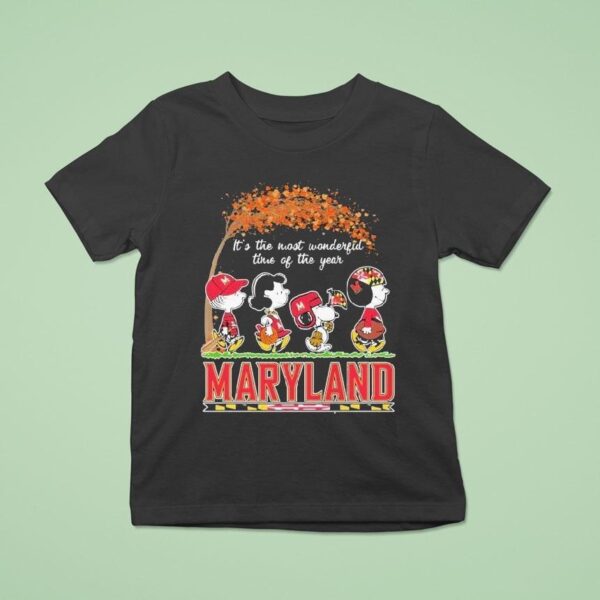 Snoopy The Peanuts Maryland Terrapins It S The Most Wonderful Time Of The Year T Shirt