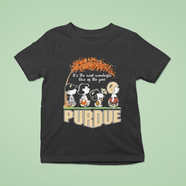 Snoopy The Peanuts Purdue Boilermakers It S The Most Wonderful Time Of The Year T Shirt