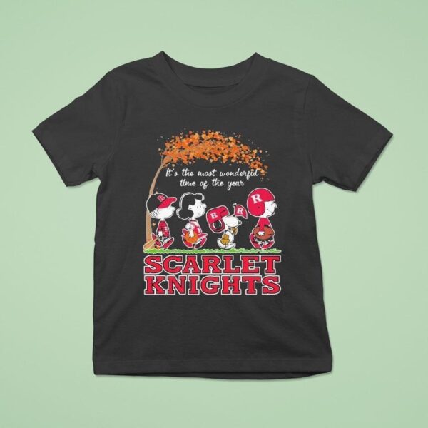 Snoopy The Peanuts Rutgers Scarlet Knights It S The Most Wonderful Time Of The Year T Shirt