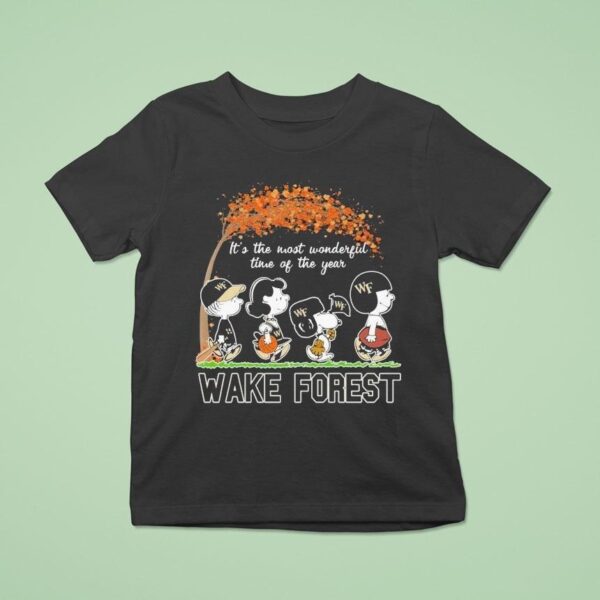 Snoopy The Peanuts Wake Forest Demon Deacons It S The Most Wonderful Time Of The Year T Shirt