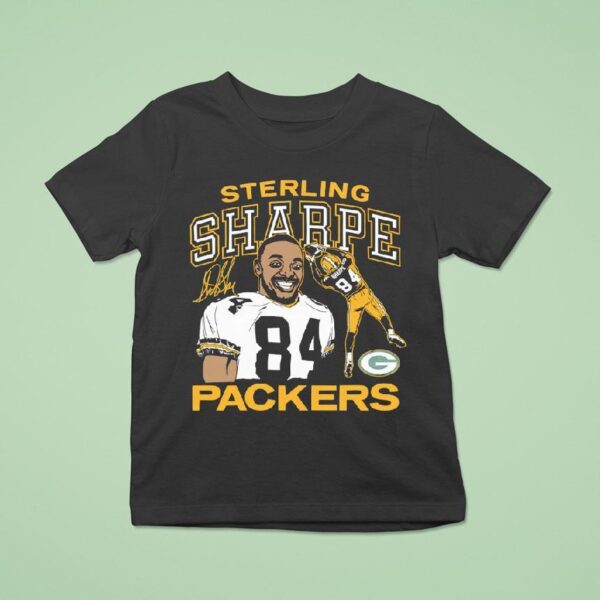 Sterling Sharpe Green Bay Packers Football Signature T Shirt