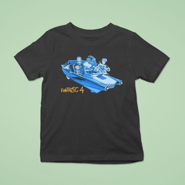The Fantastic Four In The Fantasticar Style Of Gorillaz T Shirt