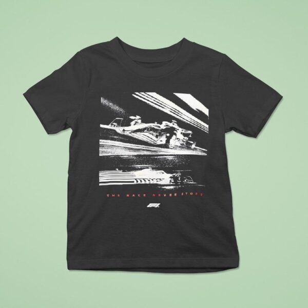 The Race Never Stops Formula Logo T Shirt