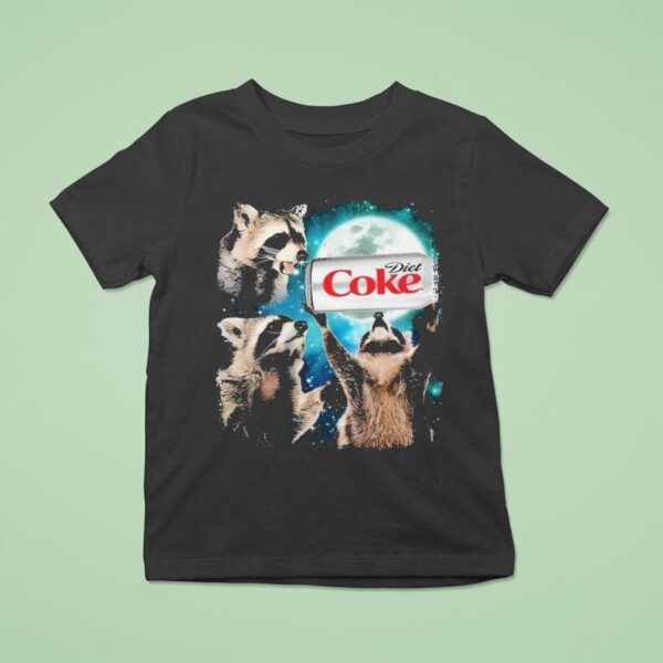 Three Raccoons Diet Coke Moon T Shirt