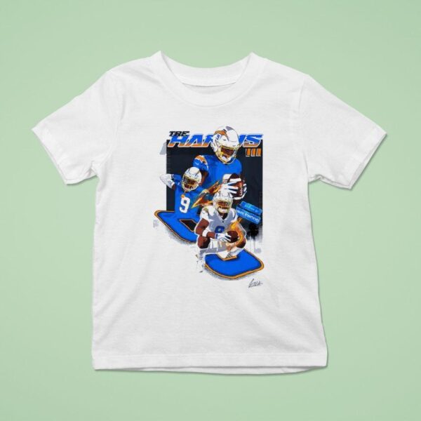 Tre Harris Los Angeles Chargers Football Lightning T Shirt