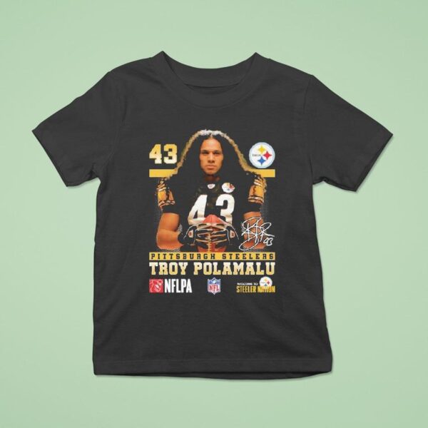 Troy Polamalu Pittsburgh Slers Welcome To Sler Nation Nflpa Signature T Shirt