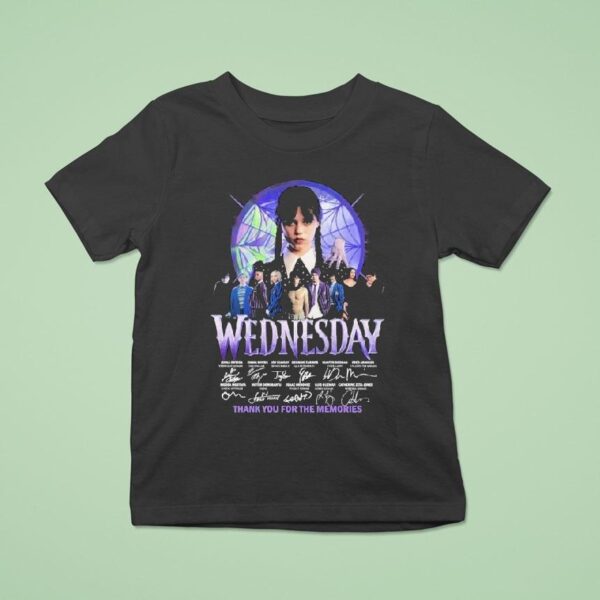 Wednesday Thank You For The Memories Signatures T Shirt