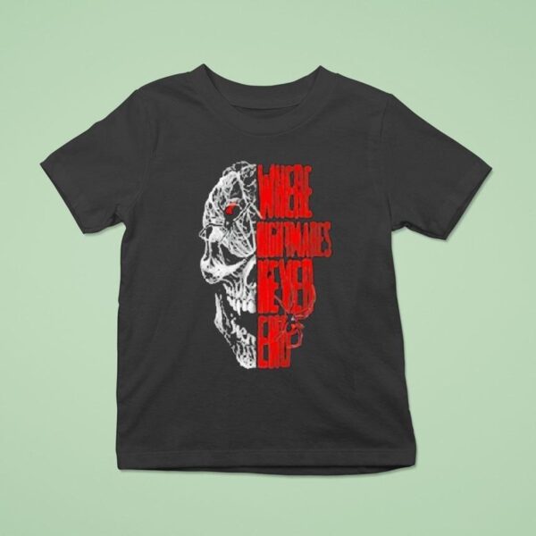 Where Nightmares Never End Knott S Scary Farm Spider Skull T Shirt