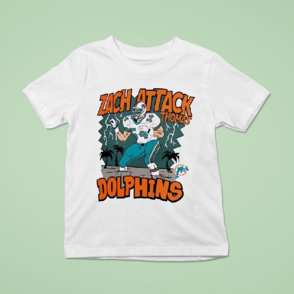 Zach Attack Thomas Miami Dolphins Cartoon T Shirt