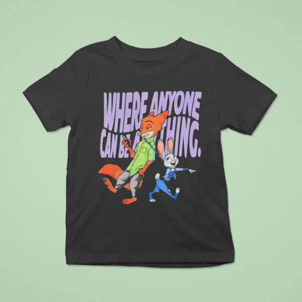 Zootopia Where Anyone Can Be Anything Disney Fox And Bunny T Shirt