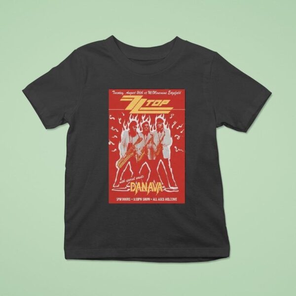 Zztop All Ages Welcome Danava Tour T Shirt