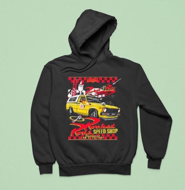 Video Rocket Rods Speed Shop Low Et Delivery Hoodie