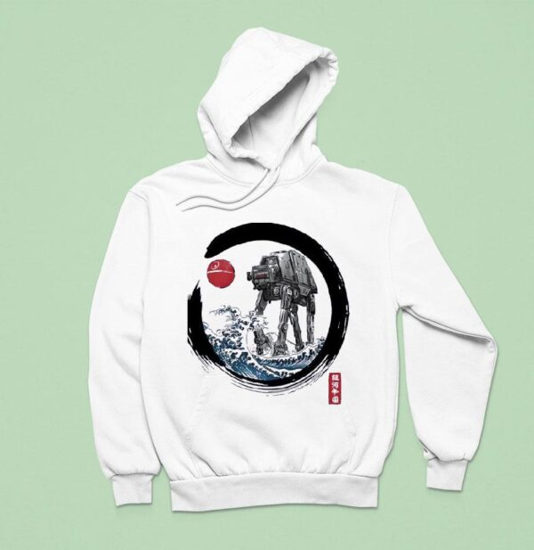 At At The Great Wave Off Kanagawa And Japanese Enso Ar Hoodie