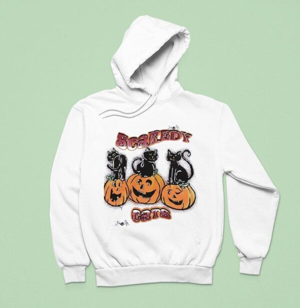 Black Cat Scaredy Cats Pumpkin Halloween Hoodie