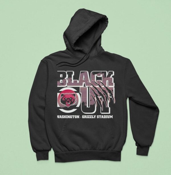 Blackout Washington Grizzly Stadium Logo Hoodie