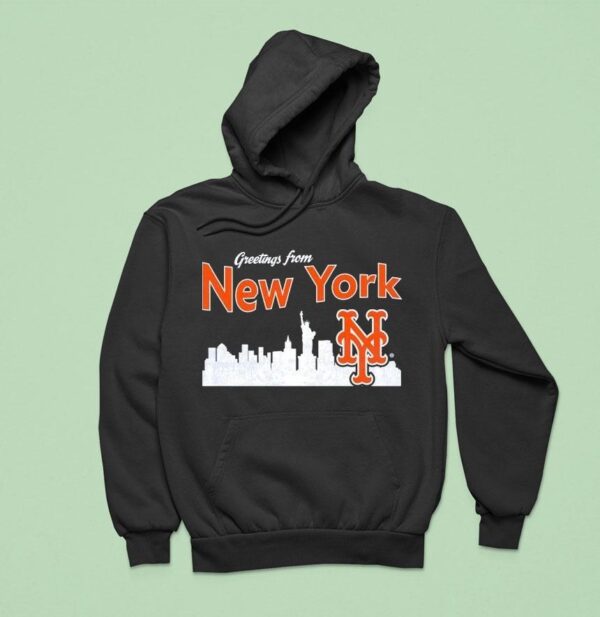 City Skyline Greatings From New York Mets Hoodie