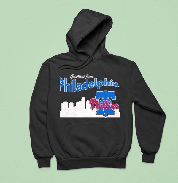 City Skyline Greatings From Philadelphia Phillies Hoodie