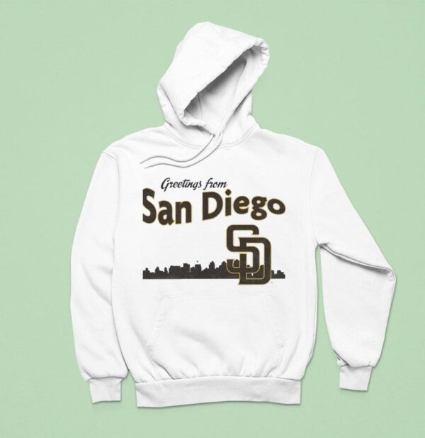 City Skyline Greatings From San Diego Padres Hoodie