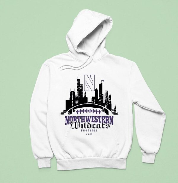 City Skyline Northwestern Wildcats Football Helmet Hoodie