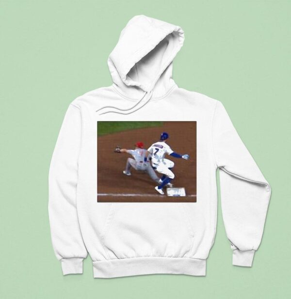 Dansby Swanson Mis Stepped First Base Chicago Cubs Hoodie