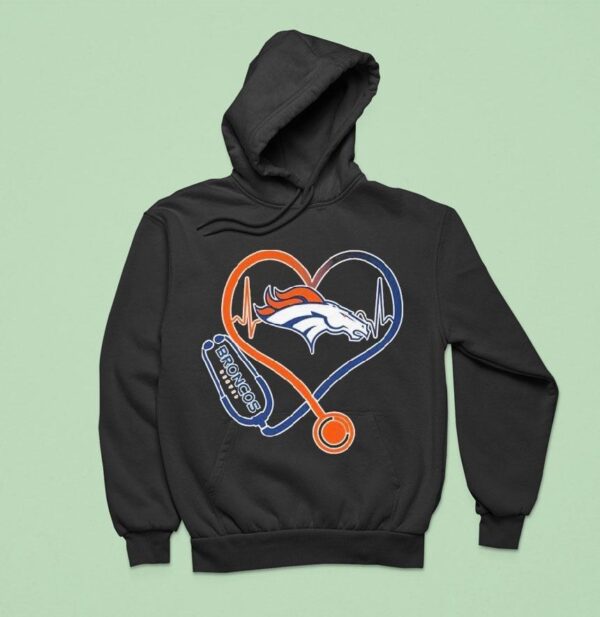 Denver Broncos Nurse Heartbeat Stethoscope Hoodie