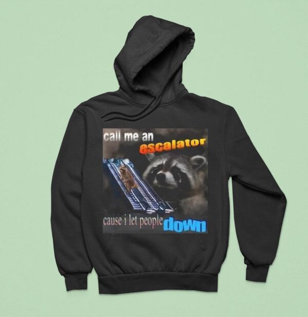 Escalator Cause I Let People Down Raccoon Hoodie