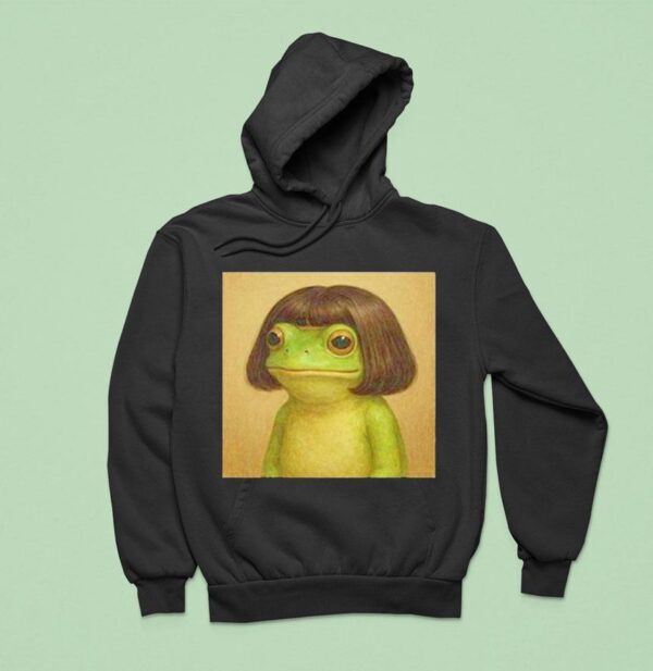 Frog Face With Bob Haircu Hoodie