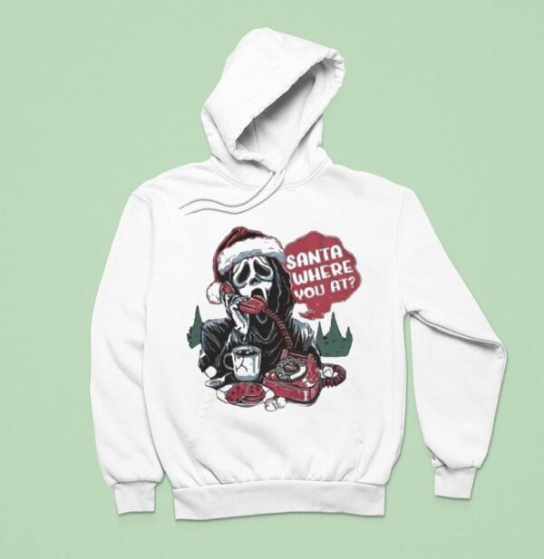 Ghostface Santa Where You At Christmas Hoodie